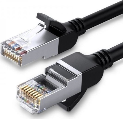 Изображение Ugreen Kabel sieciowy UGREEN z metalowymi wtyczkami, Ethernet RJ45, Cat.6, UTP, 0,5m (czarny)