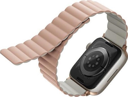 Attēls no Uniq UNIQ pasek Revix Apple Watch Series 4/5/6/7/SE 44/45mm. Reversible Magnetic róowy-beowy/pink-beige