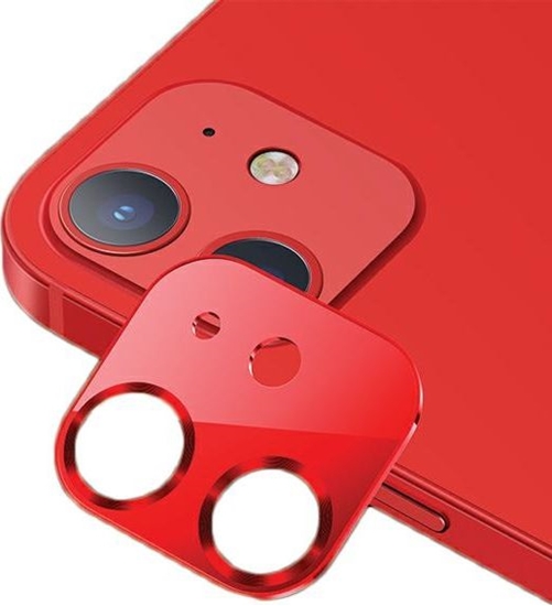 Picture of Usams USAMS Camera Lens Glass iPhone 12 mini metal czerwony/red BH706JTT03 (US-BH706)