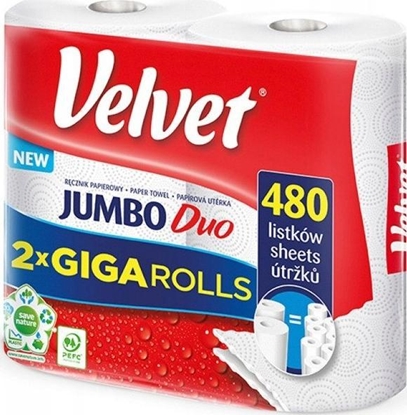 Изображение Velvet Ręcznik VELVET JUMBO DUO 2 rolki 2warstwy 2x240listków