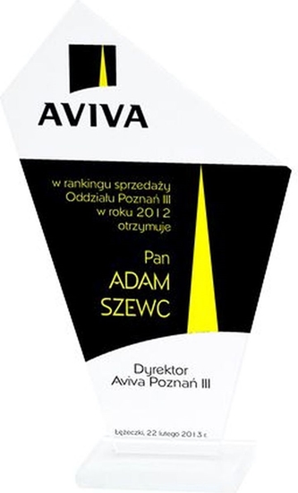 Picture of Victoria Sport Trofeum szklane grawerowane + wypenienie farb M64C