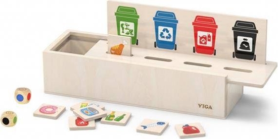 Picture of Viga Toys Układanka Gra edukacyjna drewniana do nauki sortowania śmieci