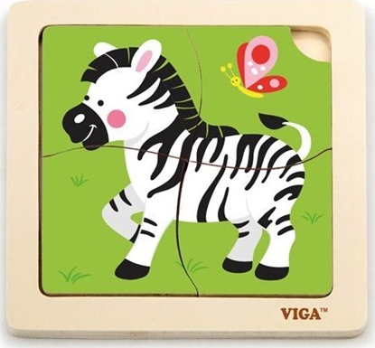 Attēls no Viga Toys Viga 51317 Puzzle na podkładce-zebra
