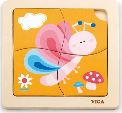 Picture of Viga Viga 50136 Puzzle na podkładce - motylek