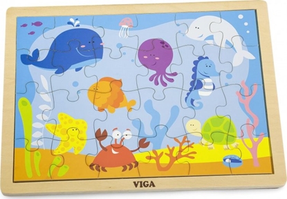 Изображение Viga Viga 50200 Puzzle na podkładce 24 elementy - ocean