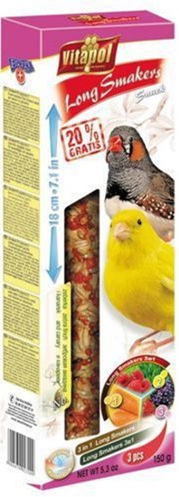 Picture of Vitapol SMAKERS LONG MIX 3w1 DLA KANARKA I ZEBEREK dzikie nasiona/owoce lasu/marchewkowy