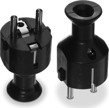 Picture of Volteo WTYCZKA PROSTA ROZBIERALNA UNI-SCHUKO, 2P+Z 16A, 250V CZARNA