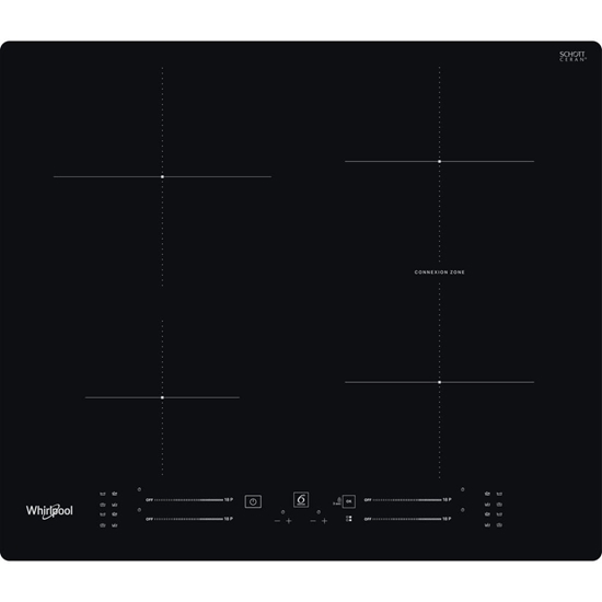 Picture of Whirlpool WB S2560 NE Black Built-in 59 cm Zone induction hob 4 zone(s)