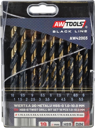 Picture of Wierto AWTools AWTOOLS WIERTO METAL HSS M2 KPL.19SZT. /1,0-10,0MM/ PREMIUM AW42003 AWTOOLS
