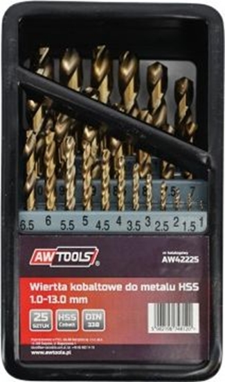 Picture of Wierto AWTools do metalu HSS walcowe 1,5 2 7 4,5 4 5,5 5 1 3 2,5 3,5 6 10 10,5 11 11,5 12 12,5 13 6,5 7,5 8 8,5 9 9,5mm zestaw (AW42225)