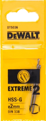 Attēls no Wierto Dewalt do metalu HSS walcowe 2mm 2szt. (DT5036-QZ)