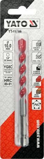 Picture of Wierto Yato `Wierto uniwersalne 10,0x120 mm.uchwyt 1/4"Hex (beton,ceramika,stal,alum.,PCV,drewno)