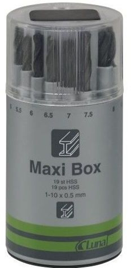 Picture of Wierto Luna do metalu HSS walcowe 1,5 2 7 4,5 4 5,5 5 1 3 2,5 3,5 6 10 6,5 7,5 8 8,5 9 9,5mm zestaw (209540103)