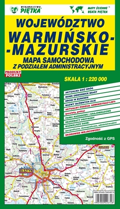 Attēls no Województwo Warmińsko-Mazurskie - Mapa samochodowa 1:220 000