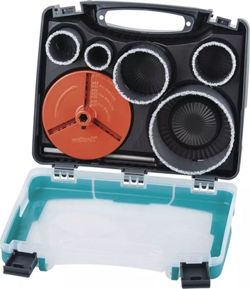 Изображение Wolfcraft Zestaw otwornic 33-83 mm Wolfcraft - z nasypem z wglików spiekanych