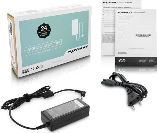 Picture of Zasilacz do laptopa Movano 65 W, 3 mm, 3.4 A, 19 V (ZZ/AS19342P)