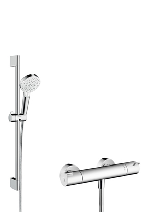 Изображение Zestaw prysznicowy Hansgrohe Crometta przesuwny z bateri termostatyczn biay (27812400)