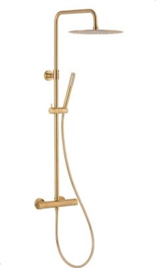 Изображение Zestaw prysznicowy KFA Moza Deszczownia Premium Z Bateri Natryskow Termostatyczn, Zoty Szczotkowany PVD (5736-920-31)