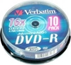 Изображение 1x10 Verbatim DVD-R 4,7GB 16x Speed, Jewel Case, printable