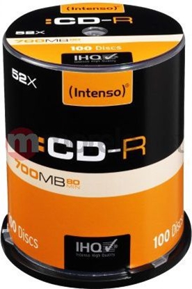 Picture of 1x100 Intenso CD-R 80 / 700MB 52x Speed, Cakebox