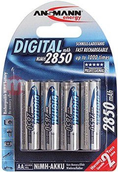 Изображение 1x4 Ansmann NiMH rech. battery 2850 Mignon AA 2650 mAh DIGITAL