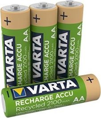 Attēls no 1x4 Varta RECHARGE ACCU Recycled 2100 mAH AA Mignon NiMH