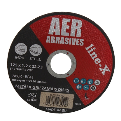 Attēls no Abr.disks AER X-Line 125x1.2x22 metālam