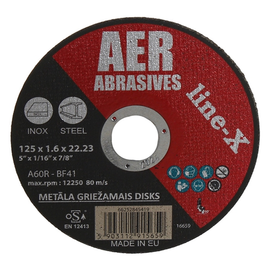 Picture of Abr.disks AER X-Line 125x1.6x22 metālam