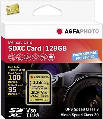 Attēls no AgfaPhoto SDXC UHS I       128GB Professional High Speed U3 V30