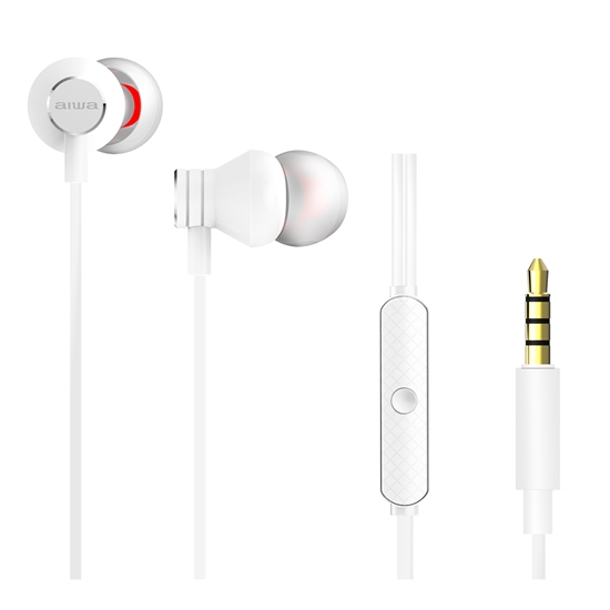Picture of AIWA In-Ear stereo austiņas ar mikrofonu, baltas