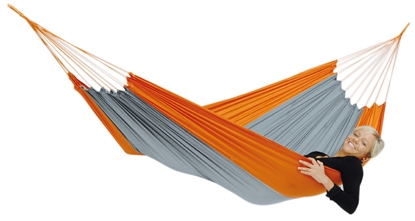 Attēls no Amazonas Silk Traveller techno (orange-grey) Travel Hammock, 220x140 cm, 150 kg