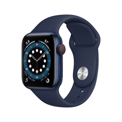 Изображение Apple Watch 6 GPS + Cellular 40mm Sport Band, blue/deep navy (M06Q3EL/A)