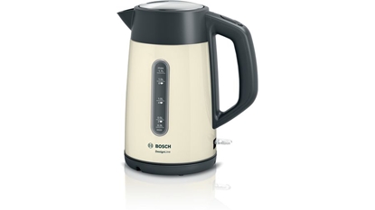 Attēls no Bosch TWK4P437 electric kettle 1.7 L 2400 W Beige, Black