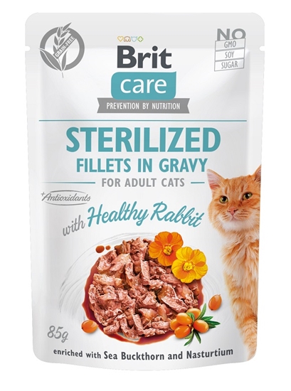 Picture of BRIT Care Sterilized Fillets in Gravy rabbit fillets in sauce - wet cat food - 85 g