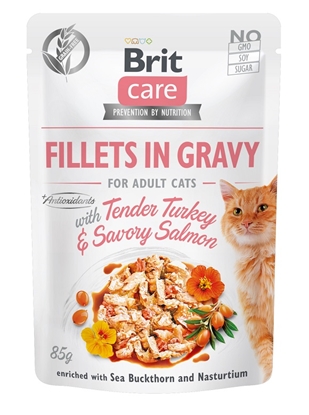 Attēls no BRIT Care Fillets in Gravy turkey and salmon in sauce - wet cat food - 85 g