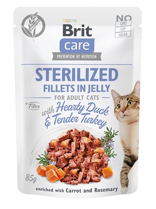 Attēls no BRIT Care Sterilized Fillets in Jelly - duck and turkey fillets in jelly - wet cat food - 85 g