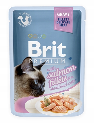 Изображение BRIT Premium Sterilised Gravy Salmon - wet cat food - 85g