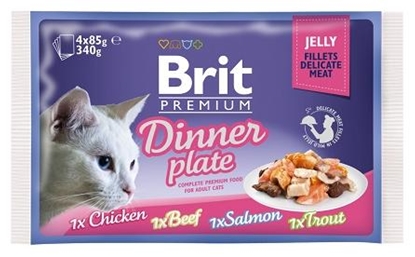 Picture of BRIT Premium Cat Jelly Fillet dinner plate - wet cat food - 4x85g