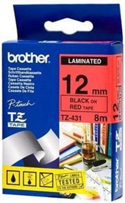 Attēls no Brother labelling tape TZE-431 red/black   12 mm