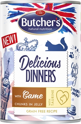 Attēls no BUTCHER'S Delicious Dinners Pieces with venison in jelly - wet cat food - 400g