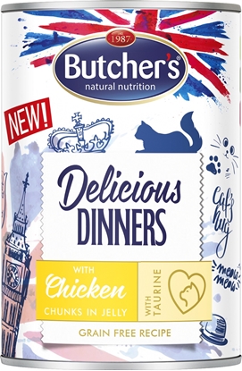 Attēls no BUTCHER'S Delicious Dinners Chicken Jellied Pieces - wet cat food - 400g