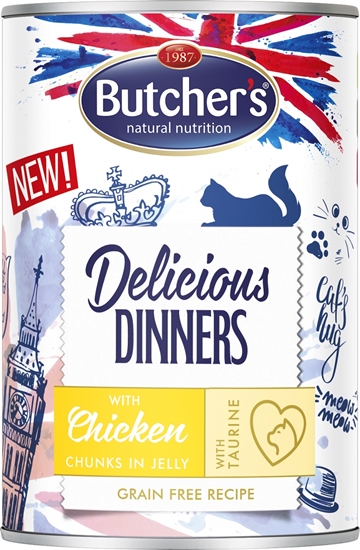 Picture of BUTCHER'S Delicious Dinners Chicken Jellied Pieces - wet cat food - 400g