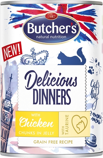Picture of BUTCHER'S Delicious Dinners Chicken Jellied Pieces - wet cat food - 400g