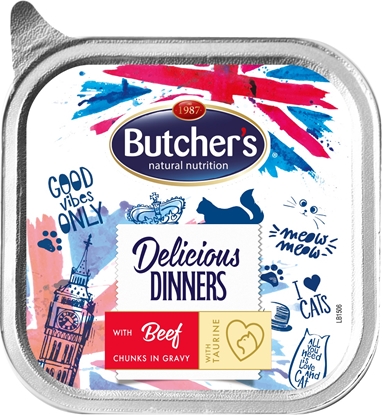 Attēls no BUTCHER'S Delicious Dinners Pieces with beef in sauce - wet cat food - 100g