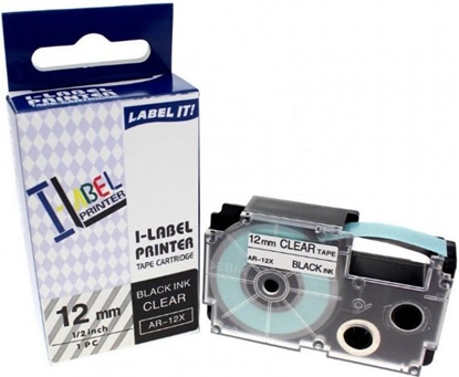 Picture of Casio XR-12 X 12 mm black on clear