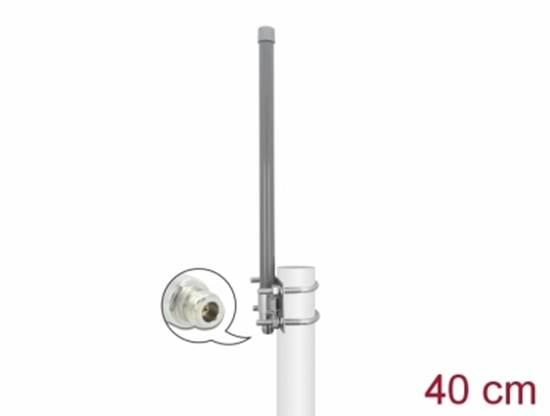 Picture of Delock 433 MHz Antenna N jack 2 dBi 40 cm omnidirectional fixed outdoor grey