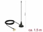 Attēls no Delock 480 MHz Antenna SMA plug 90° 2.5 dBi fixed omnidirectional with magnetic base and connection cable RG-174 1.5 m outdoor b