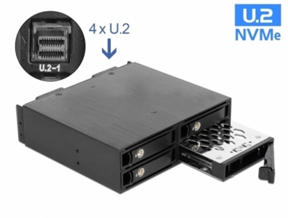 Attēls no Delock 5.25″ Mobile Rack for 4 x 2.5″ U.2 NVMe SSD with lockable Trays
