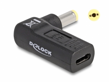 Picture of Delock Adapter for Laptop Charging Cable USB Type-C™ female to Acer 5.5 x 1.7 mm male 90° angled