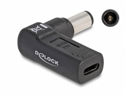 Picture of Delock Adapter for Laptop Charging Cable USB Type-C™ female to Dell 7.4 x 5.0 mm male 90° angled